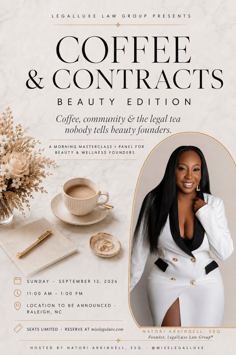 Legalize Your Legacy: Beauty Edition — Sunday September 13, 2026, Raleigh NC